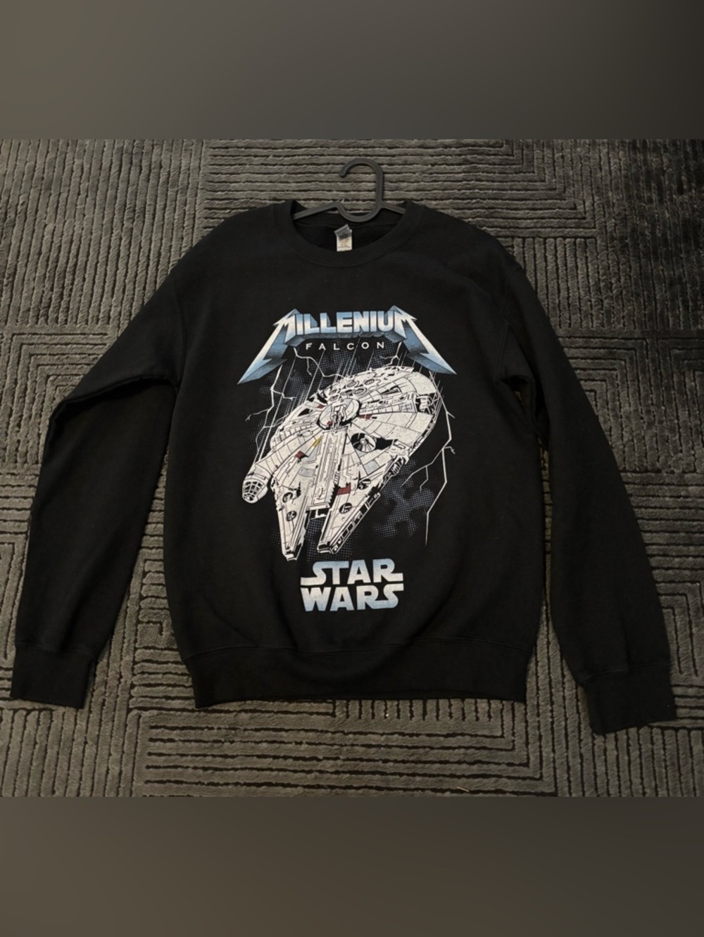 Star Wars Millenium Falcon Graphic Crewneck Sweater - Black Disney